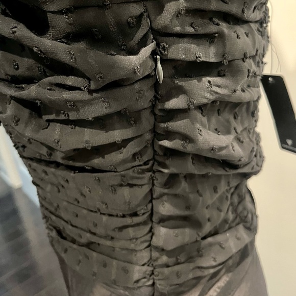 Lulu's Think of Me Swiss Dot Ruched Bodysuit in Black Brand New with Tags! - Picture 11 of 16